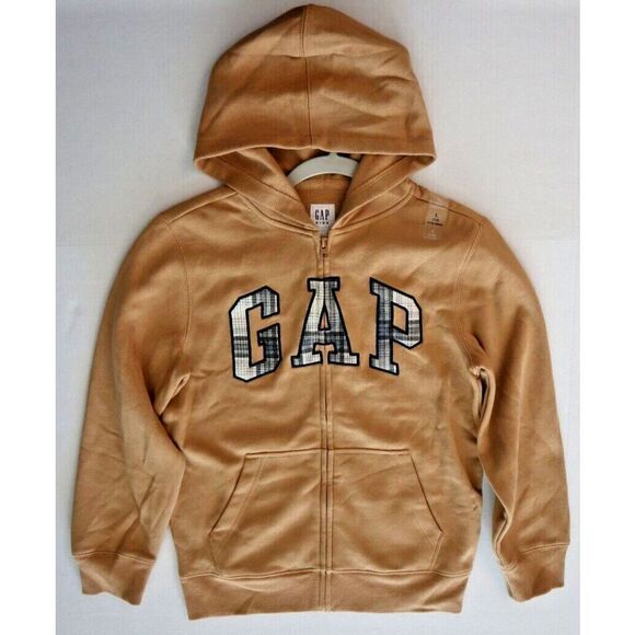 GAP Kids 781297-01-1 Kids Sz L (10) Brown Plaid Arch Logo Full Zip Fleece Jacket - Picture 7 of 8